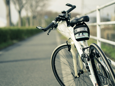 進行中の自転車